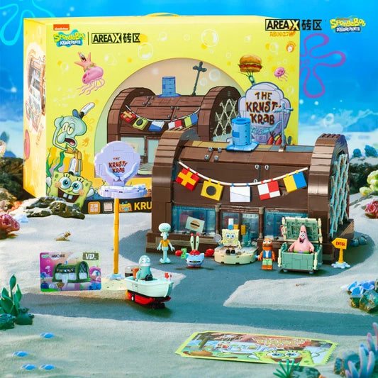 Spongebob Cartoon Krusty Krab Restaurant Building Blocks